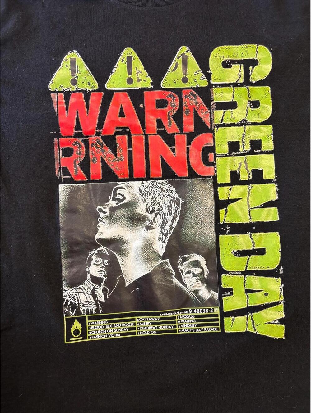 Green Day Warning T Shirt Size XL VGC!